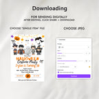 Editable Spooktacular Costume Party Halloween Birthday Invitation, Halloween Birthday Party Invite, Cute Kids Halloween Mobile Invite