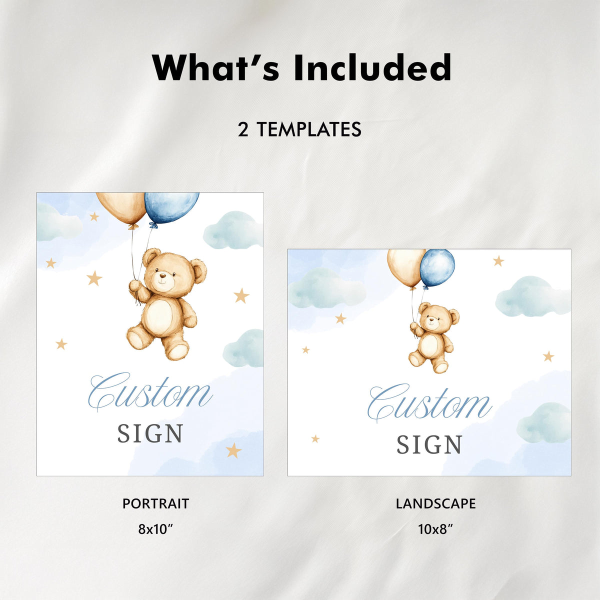Teddy Bear Custom Signs, Beary First 8x10 Custom Sign, Printable Sign