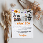 Editable Costume Party Thank you card, Cute Costume Party Birthday Note card, Costume Party , Printable Canva template