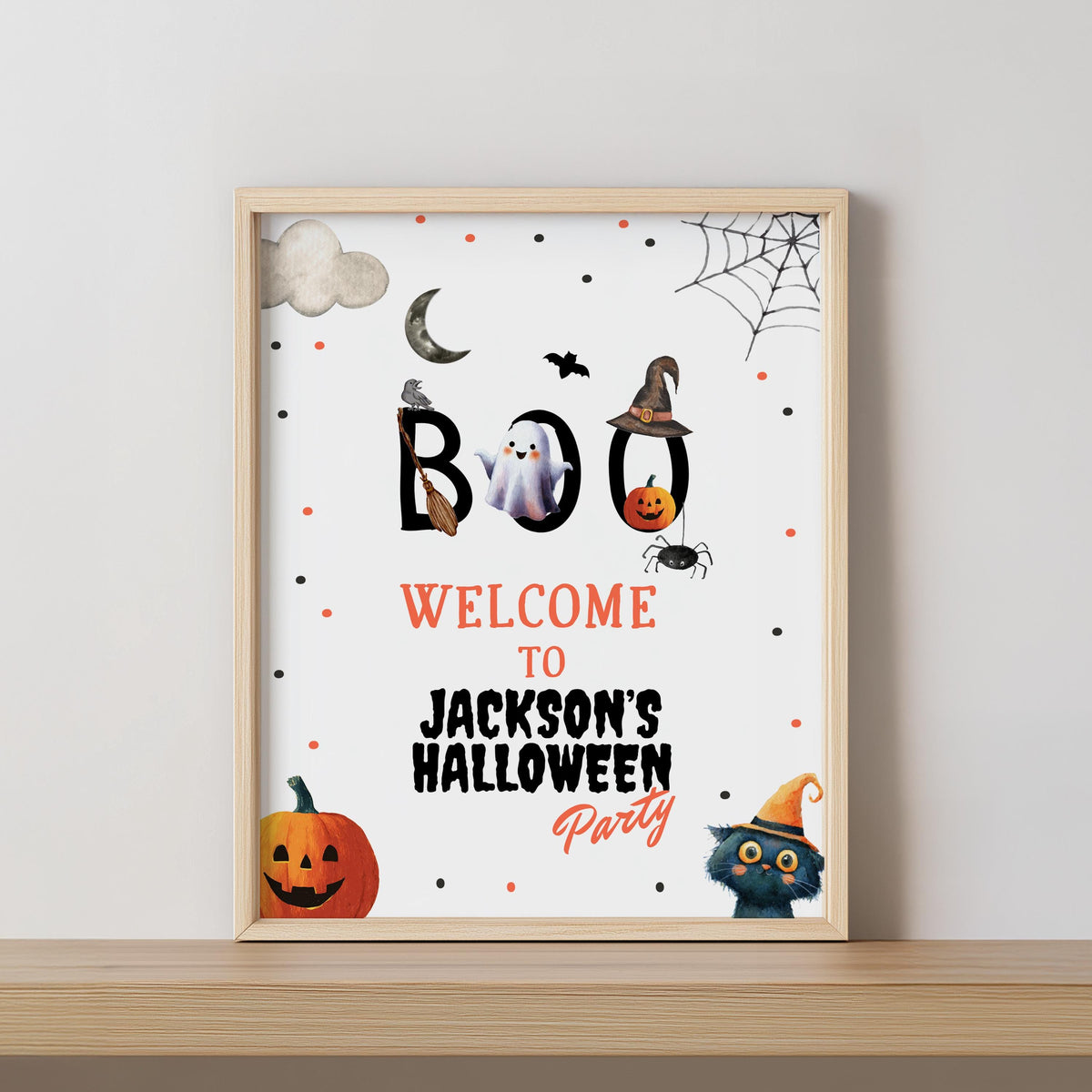 Halloween Welcome Sign, Costume Party Sign Template
