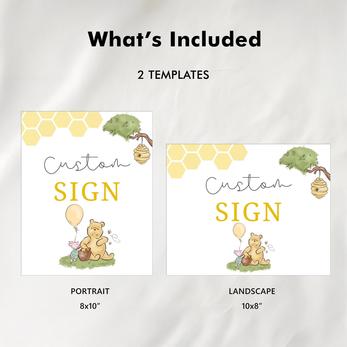Winnie the Pooh Custom Sign, 8x10 Custom Label