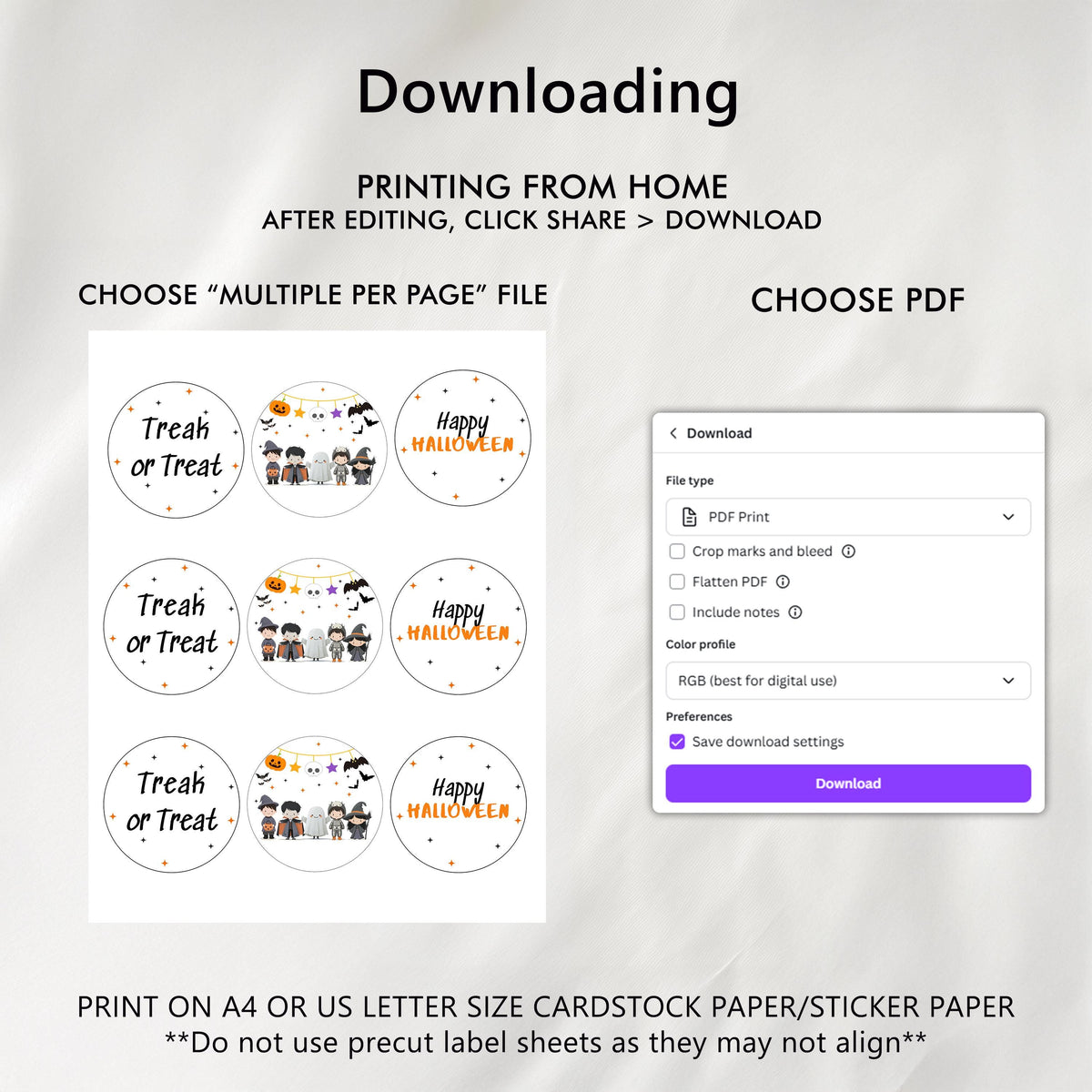Editable Halloween Party Cupcake Toppers | Printable Cake Toppers | Instant Download Template