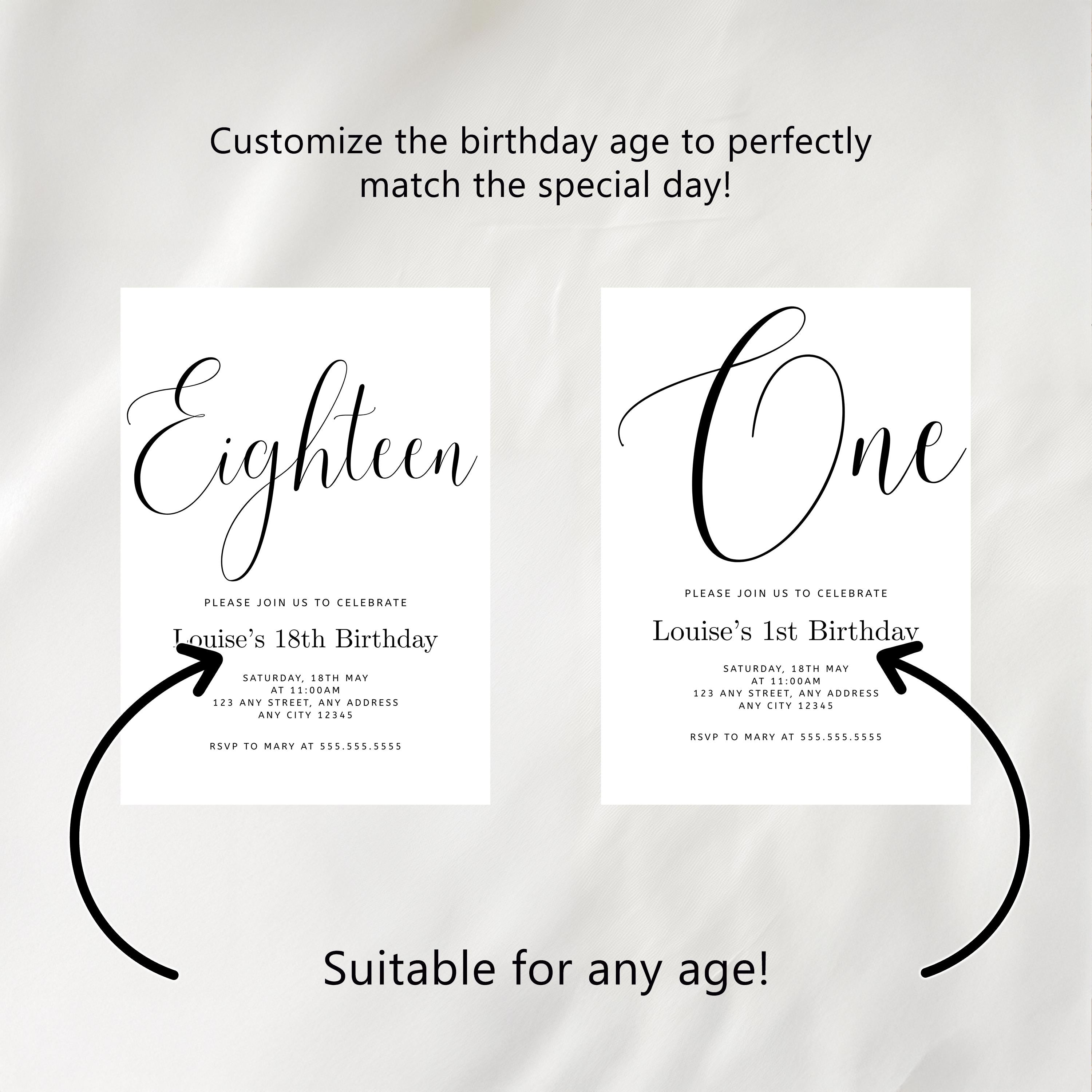 18th Minimalist Welcome Sign, Birthday Signs, Eighteenth Party Sign 9178