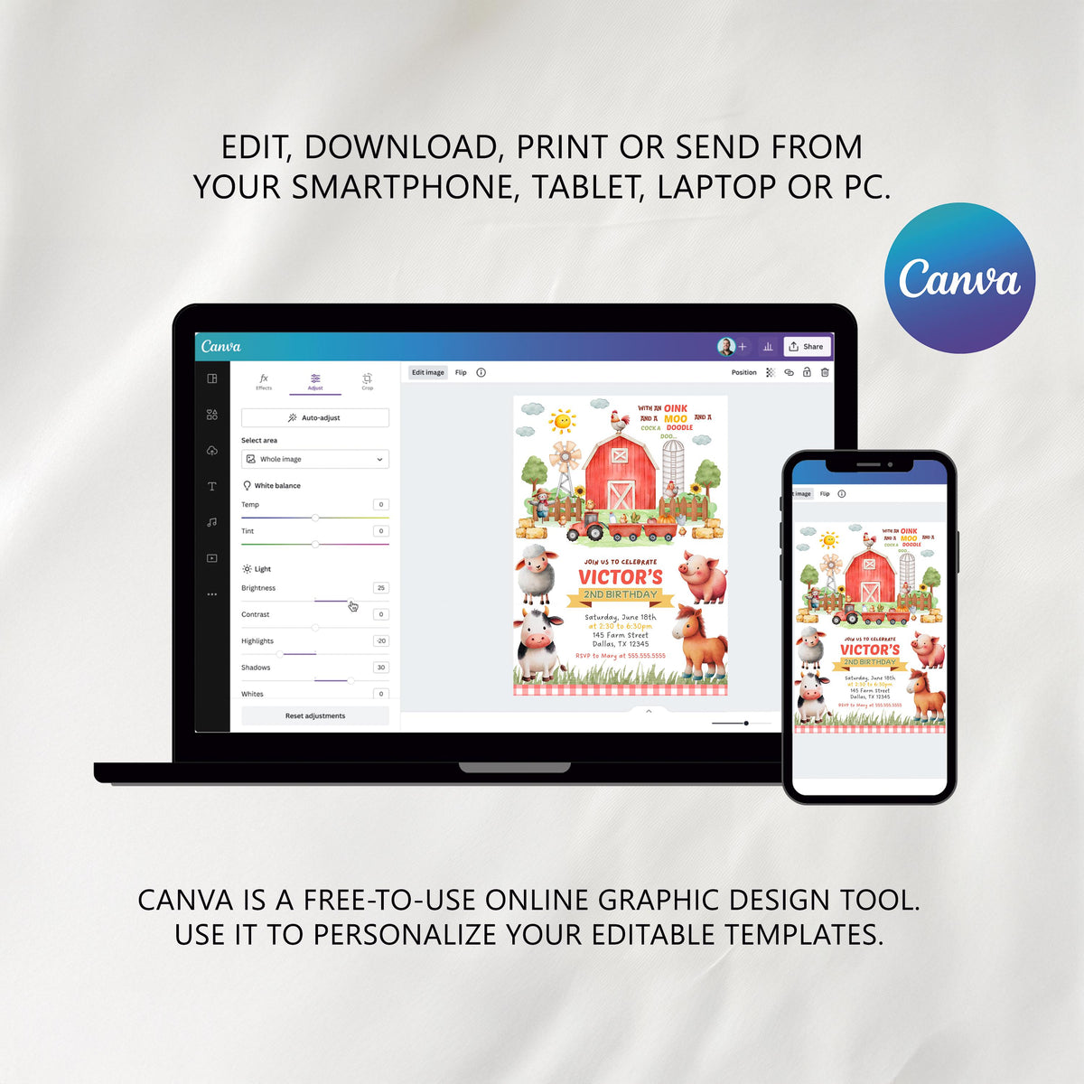 Farm Happy Birthday Banner, Farm Banner, Farm Birthday Banner, Instant Download