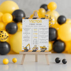 Construction First Birthday Milestone Sign, Yellow Tractor 1st Birthday Milestone Board, Milestone Poster Printable, Baby First Year 9164