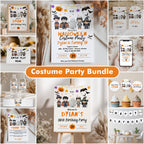 Editable Spooktacular Costume Party Decorations, Halloween Costume Birthday Party Package, Halloween Bundle Party Package , Download