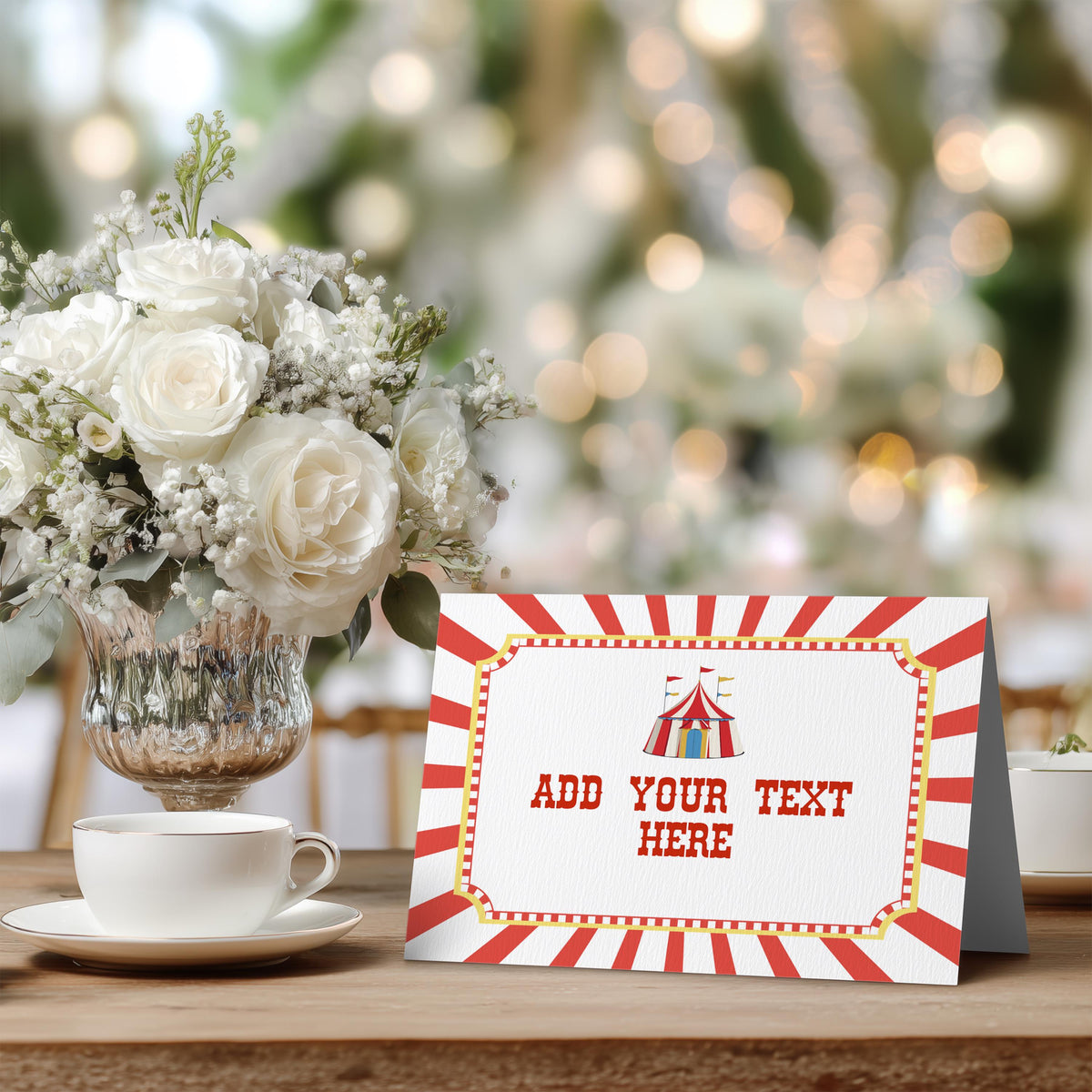 Circus Food Labels, Carnival Food Label Tent Card