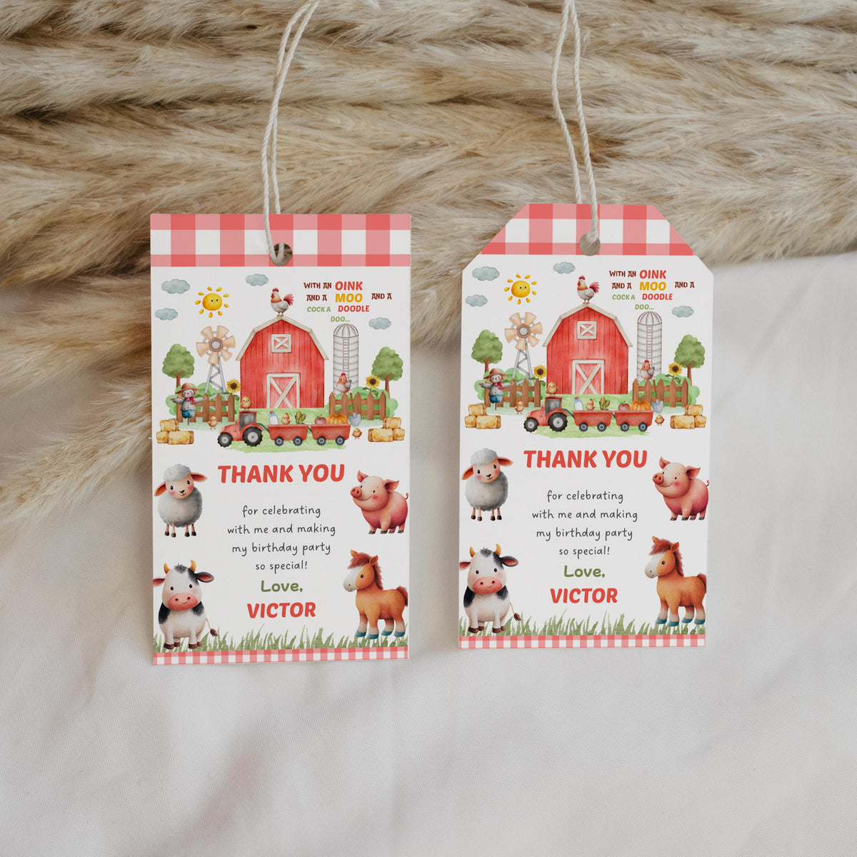 Editable Farm thank you tags, Farm Favor tags, Farm thank you tags, Farm Favor tags, Printable tags