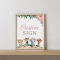 Safari WIld One Girl Custom Signs, 8x10 Custom Printable Sign