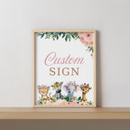 Safari WIld One Girl Custom Signs, 8x10 Custom Printable Sign