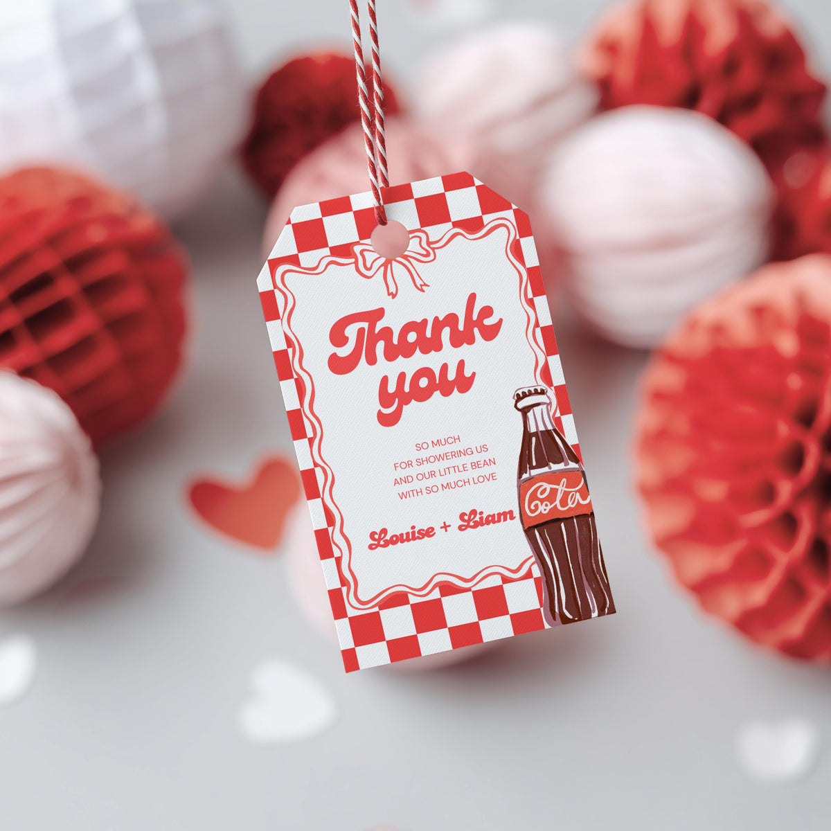 Ready to pop Favor Tags, Soda Baby Shower Thank You Tags