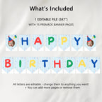 Fun to Be One Birthday Banner, Happy Birthday Printable Banners