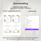 Winnie the Pooh Gender Reveal Menu Template, Baby Shower Printable Editable