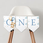 Teddy Bear High Chair Banner, Beary First Printable Bunting Flag