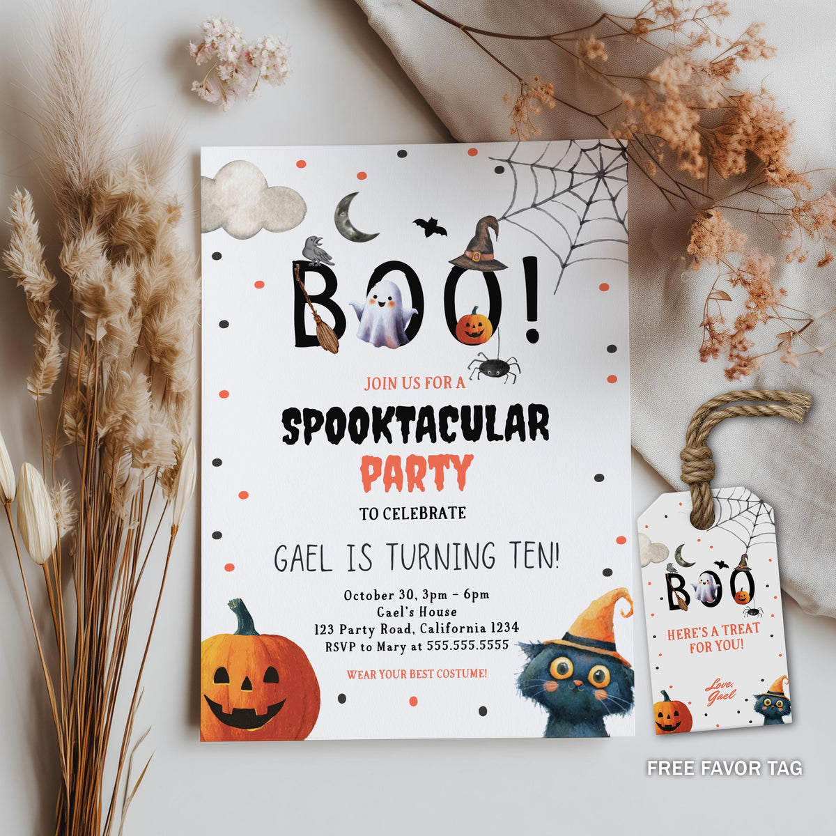 Editable Halloween Party Invitation Halloween Birthday Invitation Kids Costume Party Spooky Celebration Boy Digital Template Evite