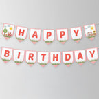 Farm Happy Birthday Banner, Farm Banner, Farm Birthday Banner, Instant Download