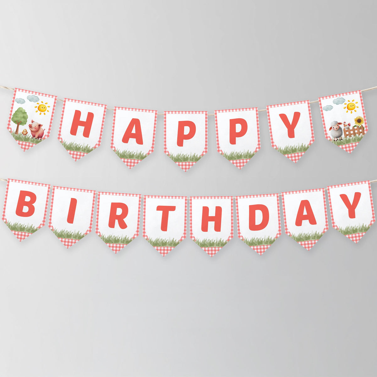 Farm Happy Birthday Banner, Farm Banner, Farm Birthday Banner, Instant Download