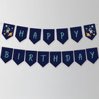 Editable Space Astronaut Happy Birthday Banner | Second Trip Around the Sun Printable Birthday Party Banner | Instant Download