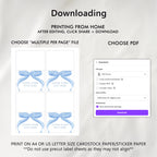 Blue Ribbon Food Labels, Coquette Blue Bow Birthday Food Label Card, Blue Bow Food Tent Card, Birthday Food Tags