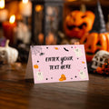 Girl Halloween Food Labels, Pink Ghost Tent Card, Halloween Printable Decoration Template