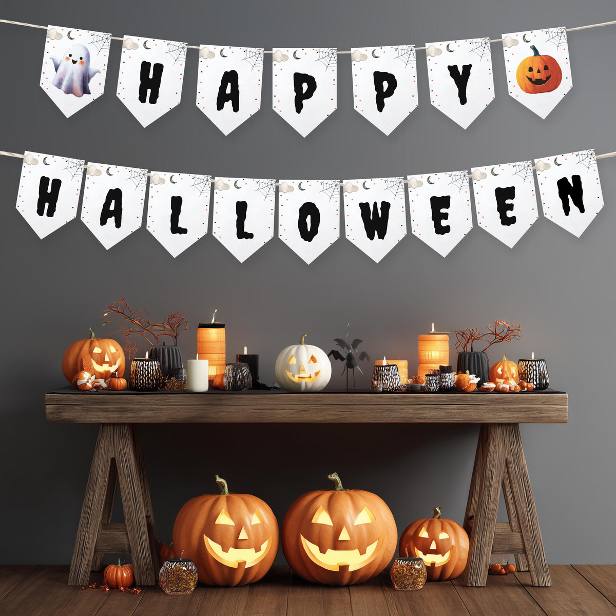 Happy Halloween Banner, Costume party Banner, Halloween Banner, Instant Download