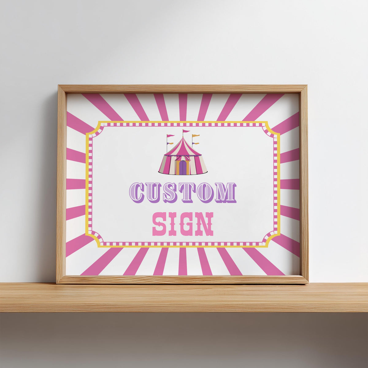 Pink Circus Custom Sign,  Birthday 8x10 Custom Signs