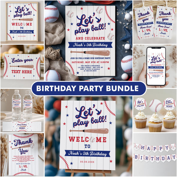 Baseball Party Bundle, Baseball Birthday Decorations Party Set