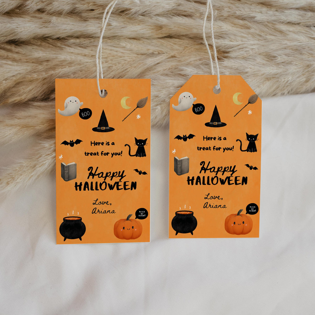 Editable Halloween Cute Costume Party Favor Tags