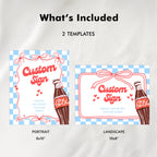 Ready to pop Custom Sign, Retro Soda 8x10 Party Custom Signs