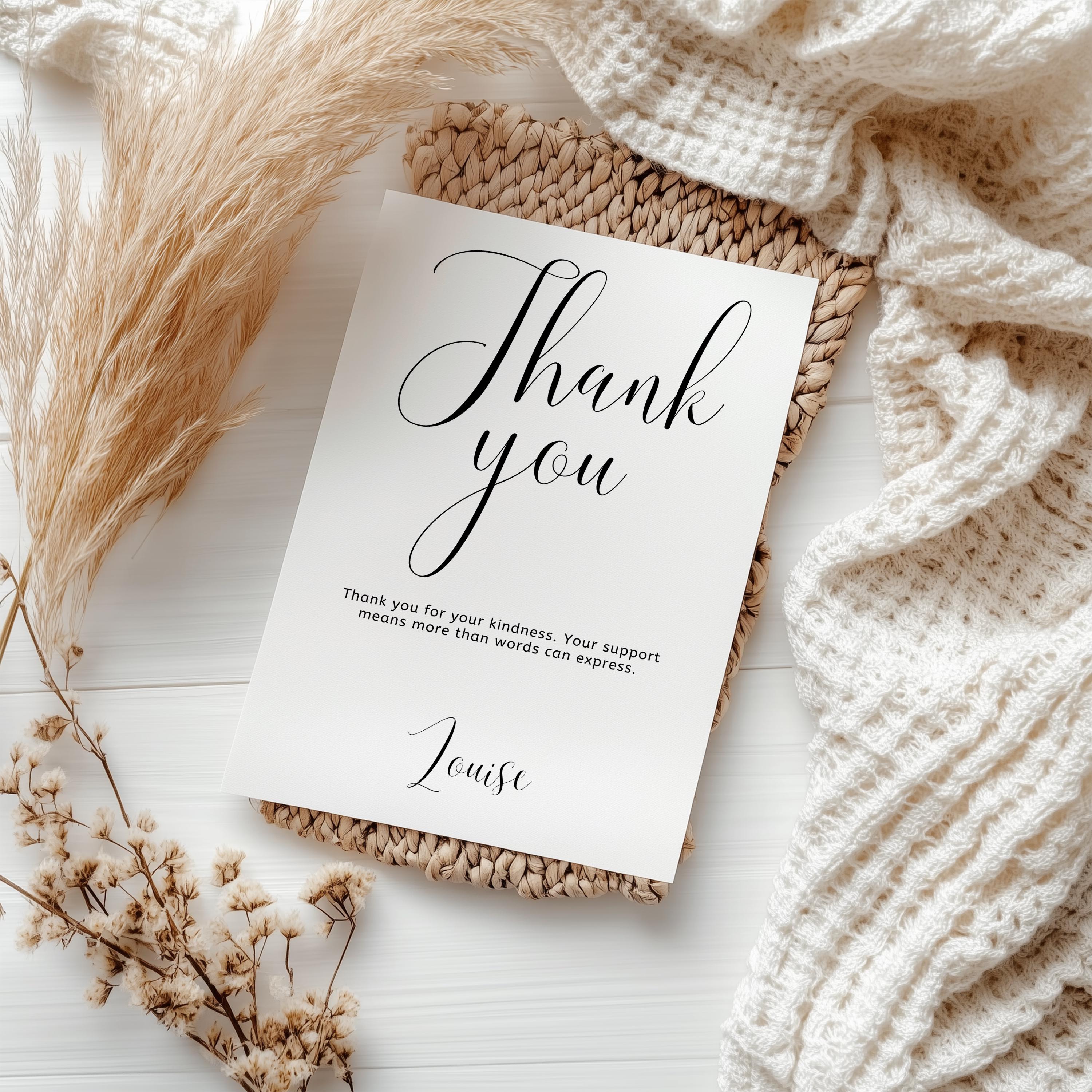 Minimalist Modern Thank You Card Template, Simple Special Thanks Printable Card 9175