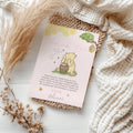 Pink Winnie the Pooh Thank You Card Template, Printable Thanks Card