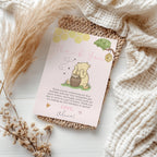 Pink Winnie the Pooh Thank You Card Template, Printable Thanks Card