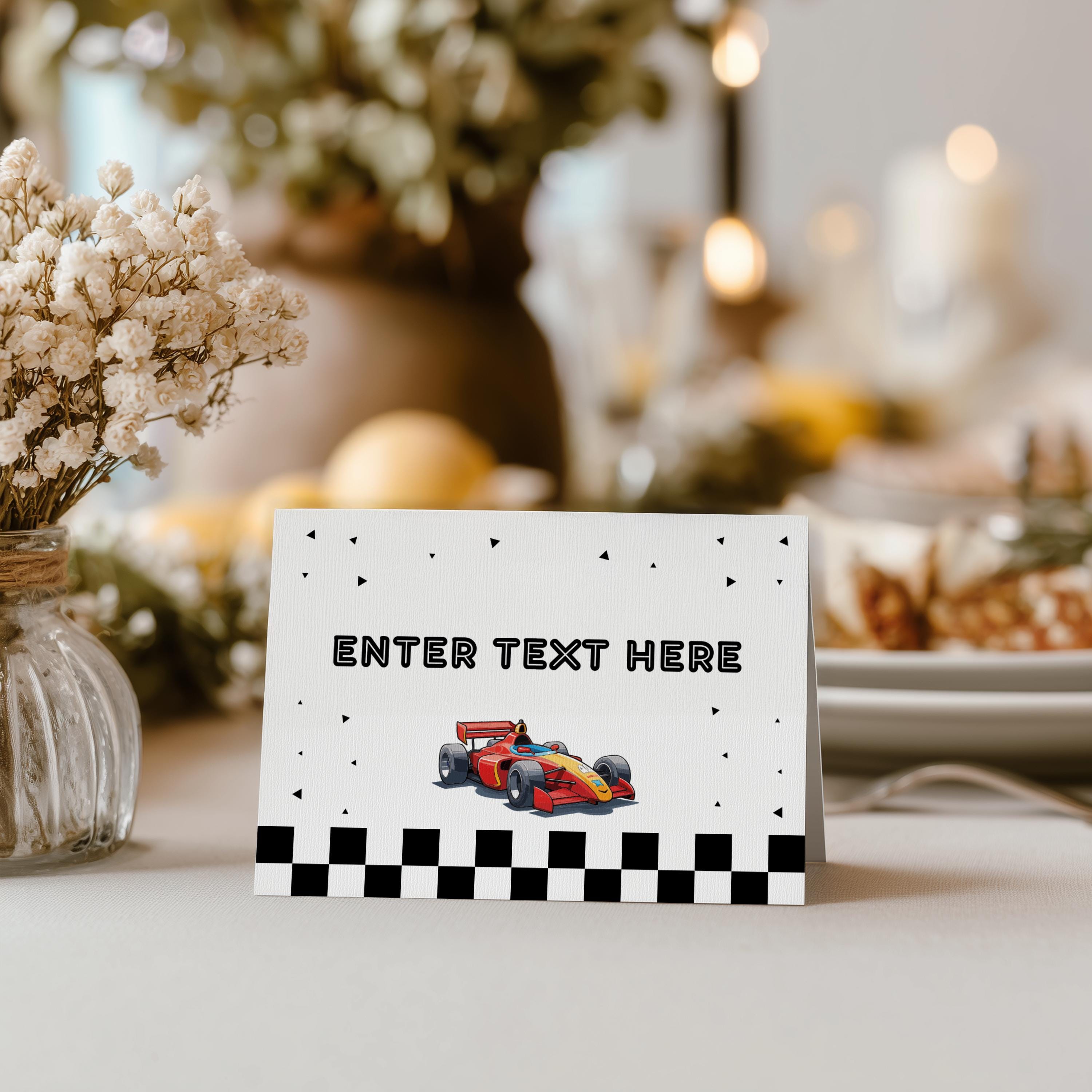 EDITABLE Racing Car Food tags, Racing Car Party Buffet label, Fast Car Tent card Food Labels Place Table Printable Instant download 5987