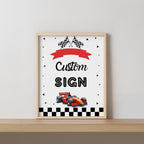 Racing Car First Birthday Signs, Red Cars 1st Birthday Custom Signs, 8x10 Custom Sign, Printable 1st Birthday Signs 5987