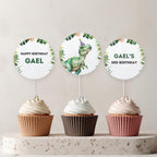 Editable Dinosaur 3rd Birthday Cupcake Toppers | Dinosaur Three Rex Party Cake Toppers | Dinosaur Birthday Decorations | Download 9014