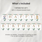 Happy Birthday Banner Safari Animals Girl Pink Party Animals Wild One Birthday Girl Zoo Decorations Instant download Digital