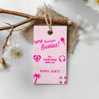 Hot Pink Doll Summer Birthday Invitation,Hot Pink Summer Birthday Invite,Hot Pink Pool Party Birthday Invitation Template