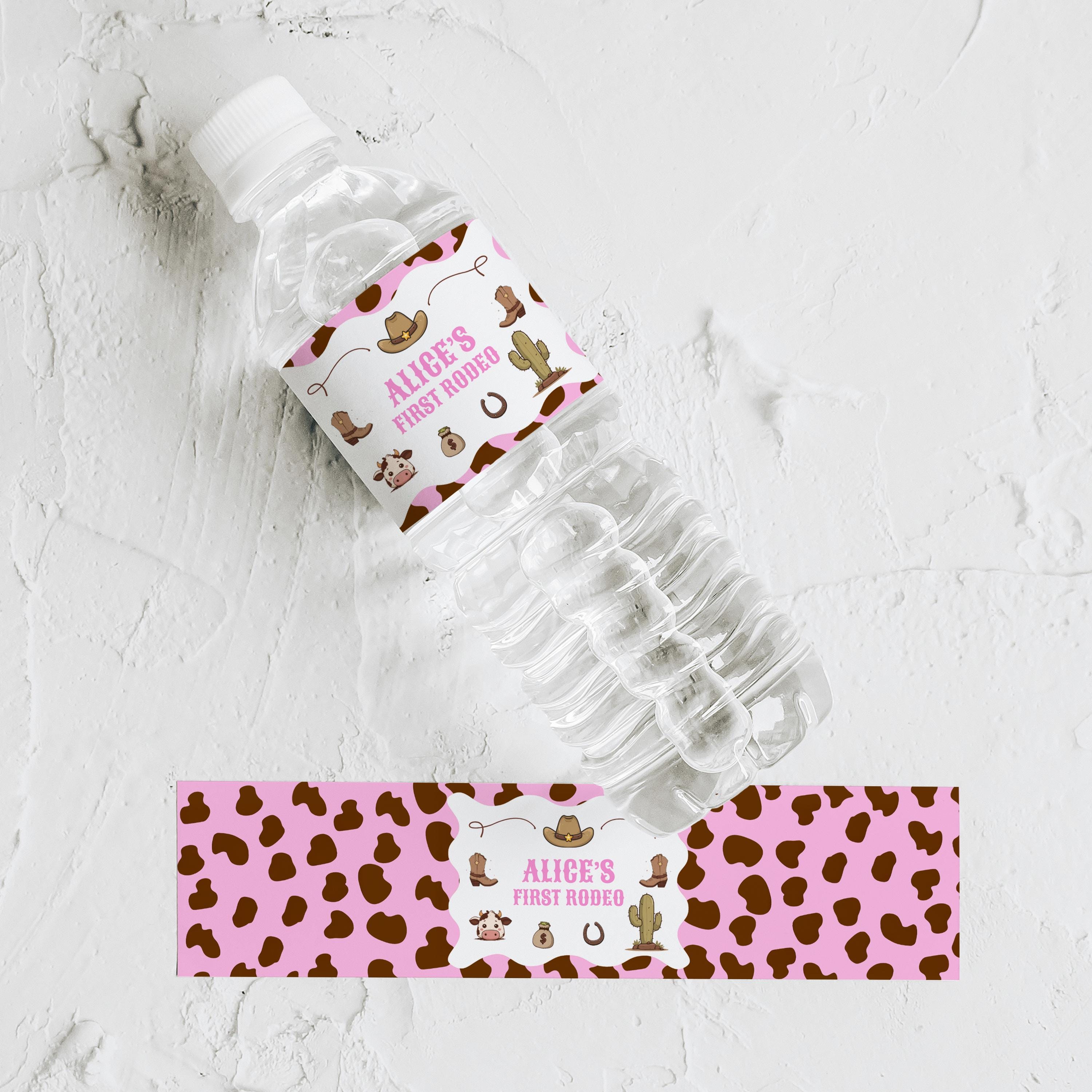 Cowgirl First Rodeo Birthday Bottle Label, Cowgirl First Rodeo Water Bottle Label | Party Decorations | Instant Download 8538