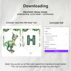 Editable Dinosaur Three Rex Happy Birthday Banner | Dinosaur Three Rex Party Banner | Dinosaur Birthday Decorations | Instant Download 9014