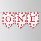 Berry First High Chair Banner, Strawberry Printable Bunting Flag