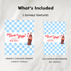 Ready to pop Chocolate Wrappers, Soda Baby Shower Candy Bar Wrapper