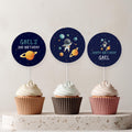 Editable Space Astronaut Birthday Cupcake Toppers | Second Trip Around the Sun Party Cake Toppers | Instant Digital Download