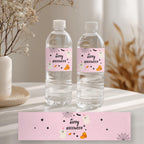 Pink Halloween Water Bottle Label, Printable Template Download