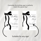 Black Bow Minimalist First Birthday Bundle, 1st Birthday Party Set, Gender neutral Decorations, 9174