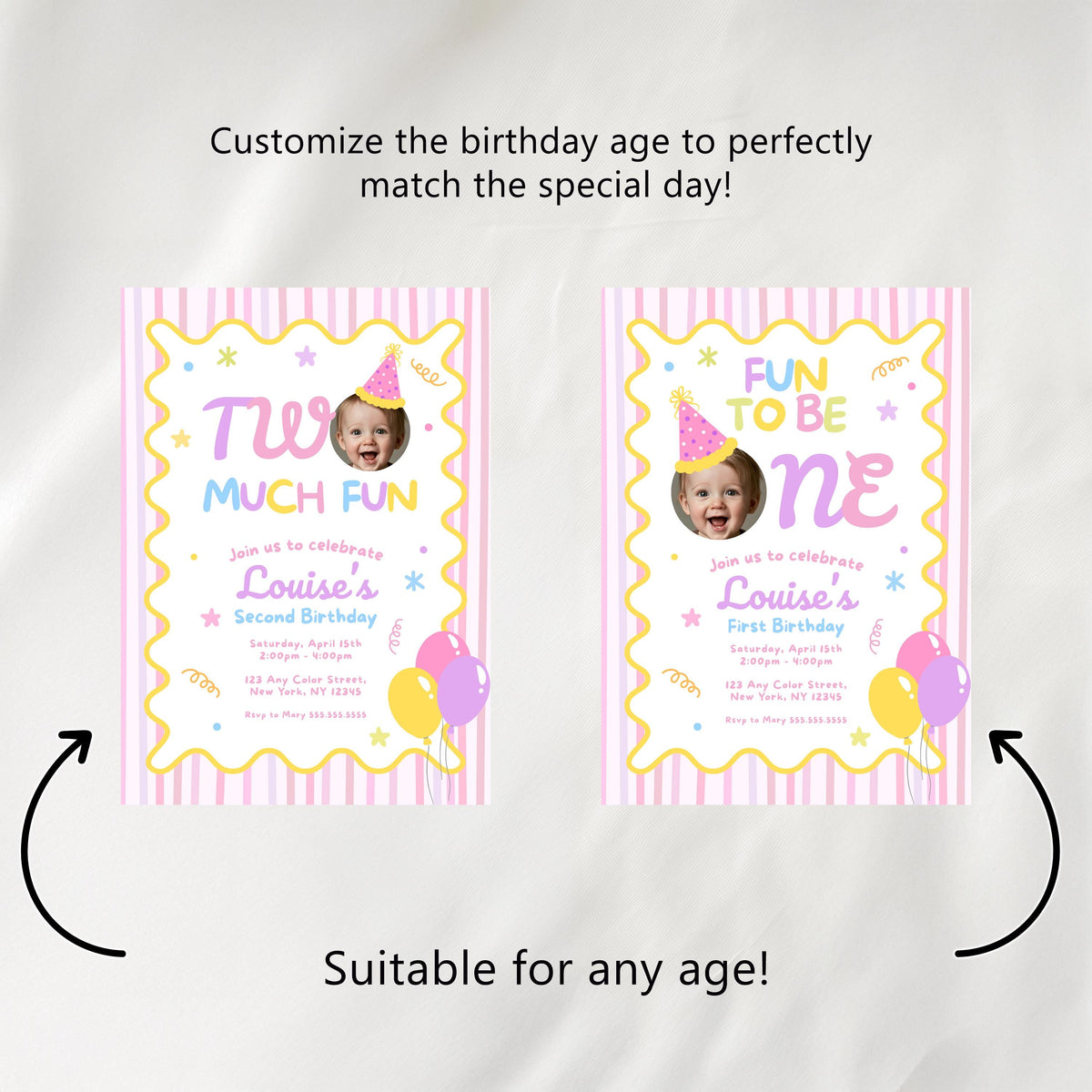 Two Much Fun Favor Tags, Birthday Thank You Tags, Printable Gift Tag
