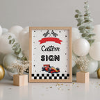 Racing Car First Birthday Signs, Red Cars 1st Birthday Custom Signs, 8x10 Custom Sign, Printable 1st Birthday Signs 5987