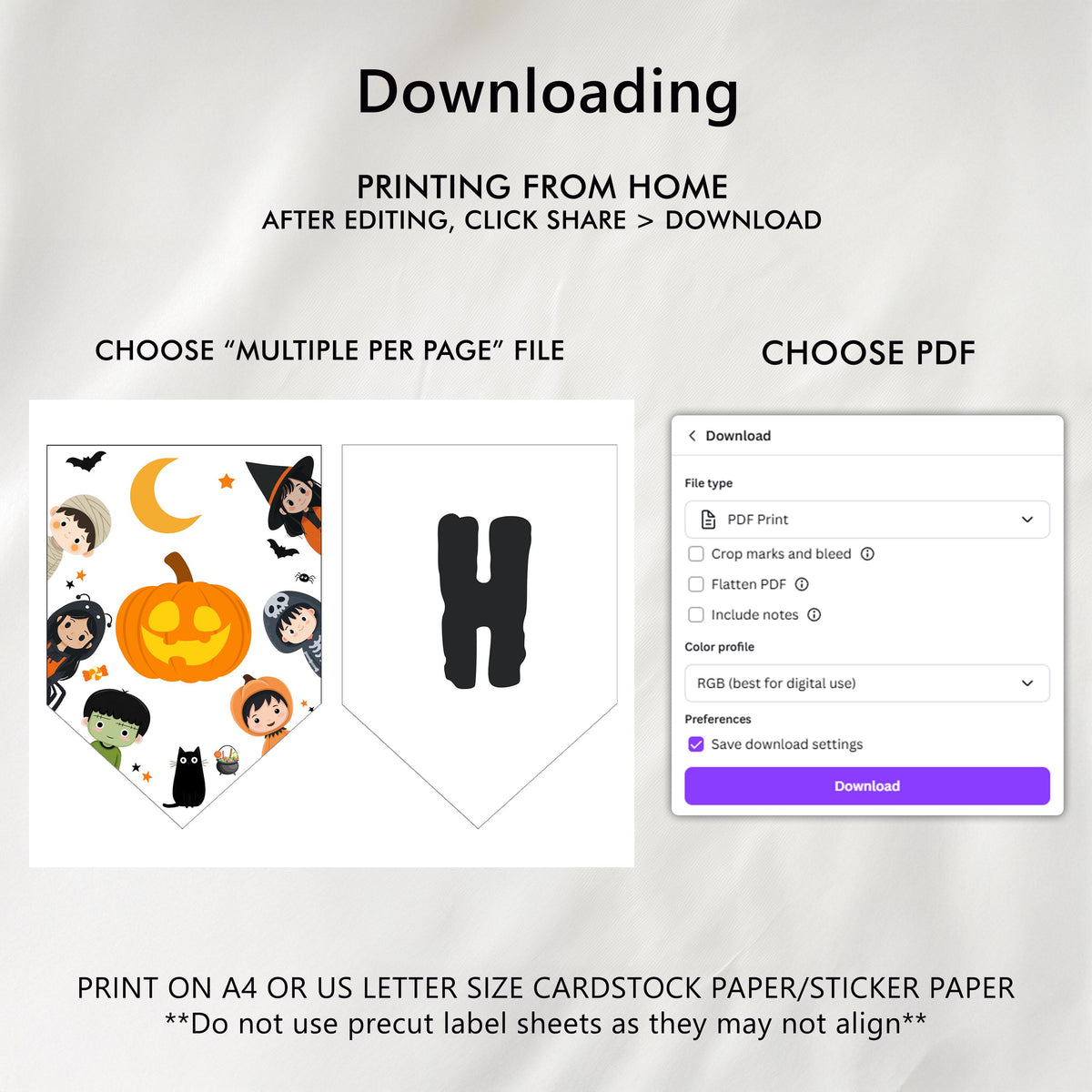Costume Party Happy Birthday Banner, Halloween Birthday Printable Banners