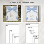 Blue Bow Birthday Welcome Sign Template