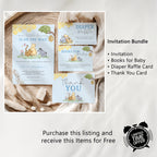 Blue Winnie the Pooh Baby Shower Games, Party Games Pack