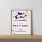 Baseball Time Capsule Sign, Rookie 1st Time Capsule